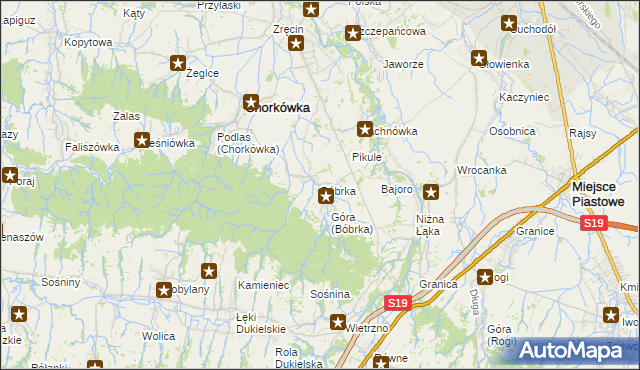 mapa Bóbrka gmina Chorkówka, Bóbrka gmina Chorkówka na mapie Targeo