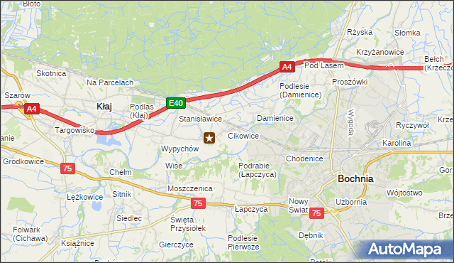 mapa Cikowice, Cikowice na mapie Targeo