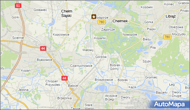 mapa Gorzów, Gorzów na mapie Targeo
