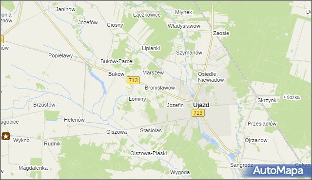 mapa Konstancin gmina Ujazd, Konstancin gmina Ujazd na mapie Targeo