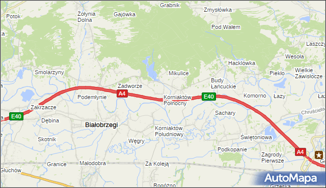 mapa Korniaktów Północny, Korniaktów Północny na mapie Targeo