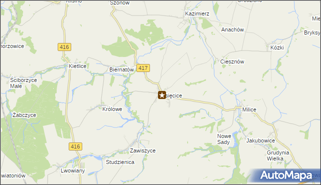 mapa Lisięcice, Lisięcice na mapie Targeo