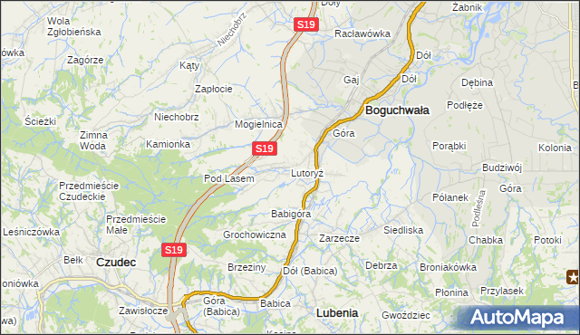 mapa Lutoryż, Lutoryż na mapie Targeo