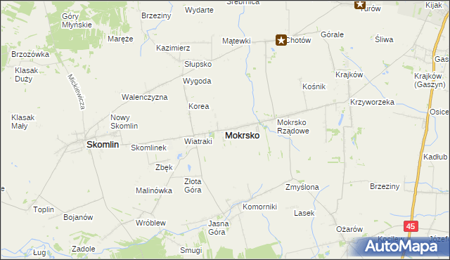 mapa Mokrsko, Mokrsko na mapie Targeo