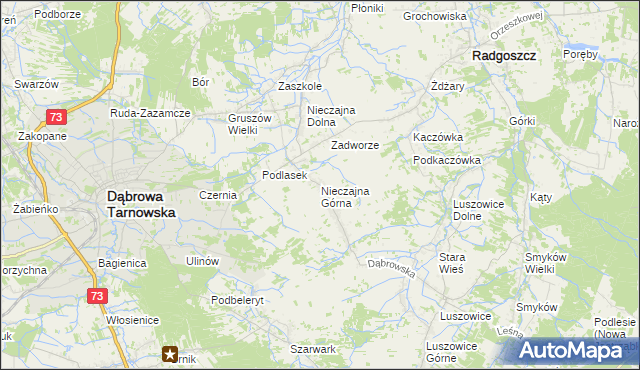 mapa Nieczajna Górna, Nieczajna Górna na mapie Targeo