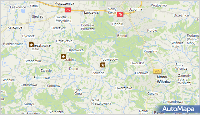 mapa Pogwizdów gmina Bochnia, Pogwizdów gmina Bochnia na mapie Targeo