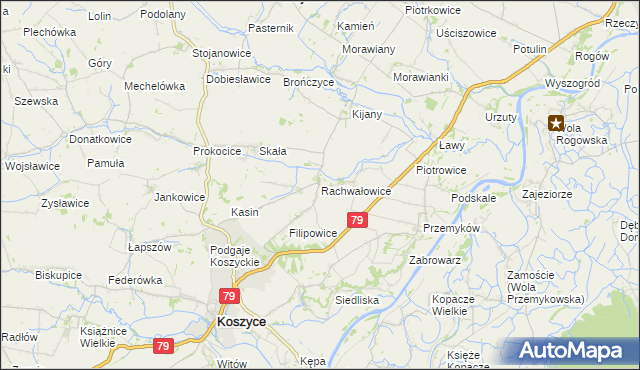 mapa Rachwałowice, Rachwałowice na mapie Targeo