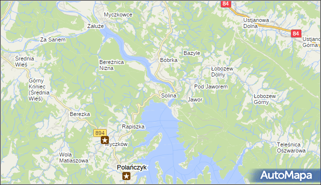 mapa Solina, Solina na mapie Targeo