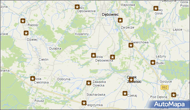 mapa Wola Dębowiecka, Wola Dębowiecka na mapie Targeo