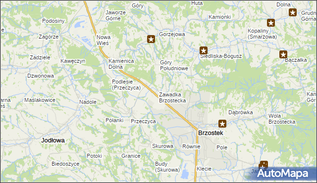 mapa Zawadka Brzostecka, Zawadka Brzostecka na mapie Targeo