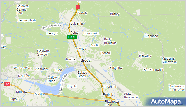 mapa Tatry gmina Brody, Tatry gmina Brody na mapie Targeo