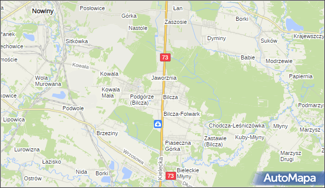 mapa Bilcza gmina Morawica, Bilcza gmina Morawica na mapie Targeo