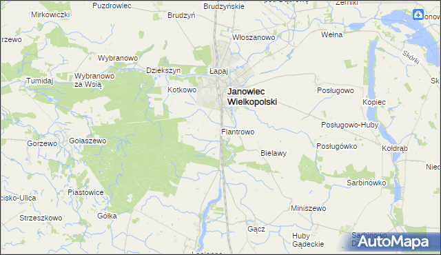 mapa Flantrowo, Flantrowo na mapie Targeo