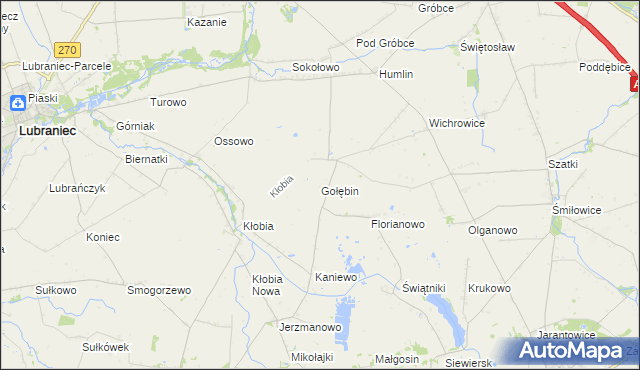 mapa Gołębin, Gołębin na mapie Targeo