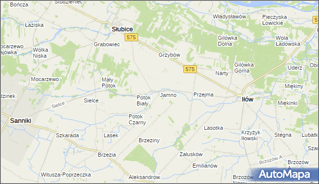 mapa Jamno gmina Słubice, Jamno gmina Słubice na mapie Targeo