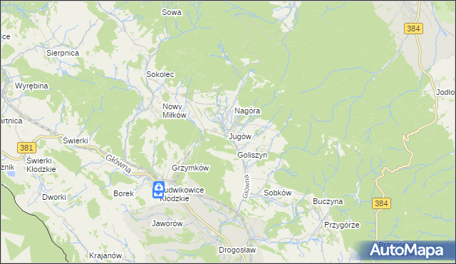 mapa Jugów, Jugów na mapie Targeo