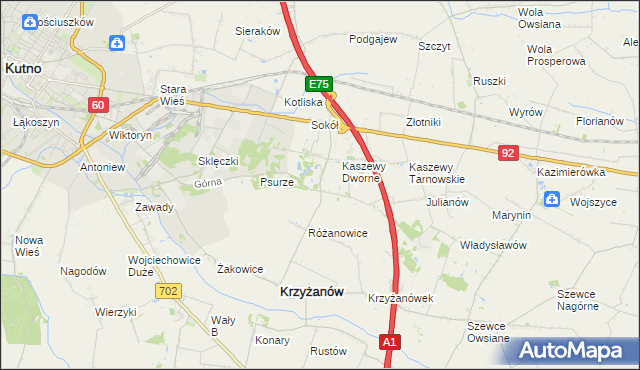 mapa Kaszewy-Spójnia, Kaszewy-Spójnia na mapie Targeo