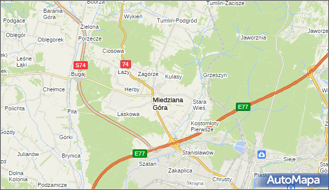 mapa Kostomłoty Drugie, Kostomłoty Drugie na mapie Targeo