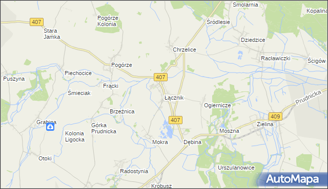 mapa Łącznik, Łącznik na mapie Targeo