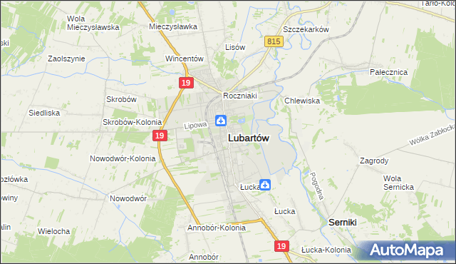 mapa Lubartów, Lubartów na mapie Targeo