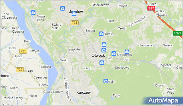 mapa Otwock, Otwock na mapie Targeo