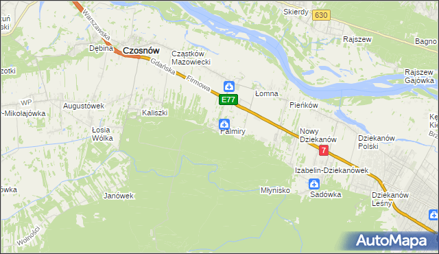 mapa Palmiry, Palmiry na mapie Targeo