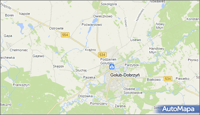 mapa Podzamek Golubski, Podzamek Golubski na mapie Targeo
