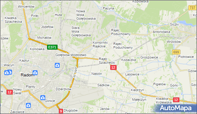 mapa Rajec Szlachecki, Rajec Szlachecki na mapie Targeo