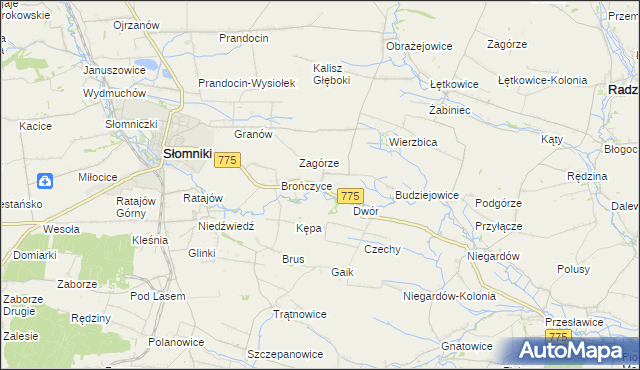 mapa Waganowice, Waganowice na mapie Targeo