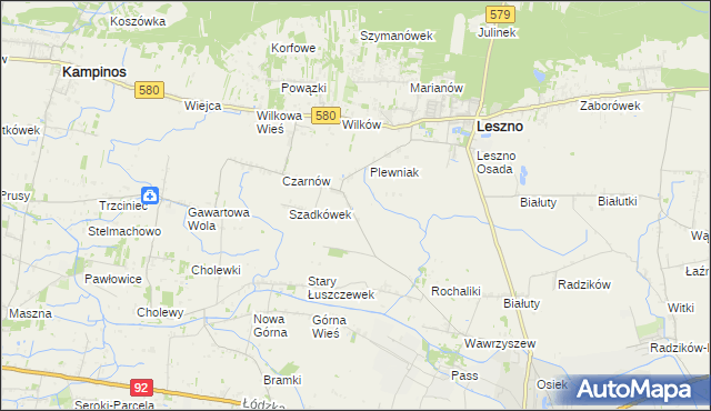 mapa Walentów gmina Leszno, Walentów gmina Leszno na mapie Targeo