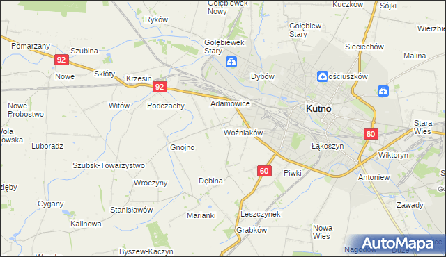 mapa Woźniaków, Woźniaków na mapie Targeo