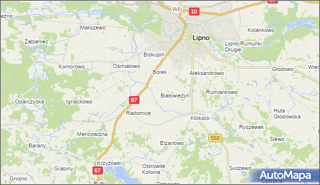 mapa Białowieżyn, Białowieżyn na mapie Targeo