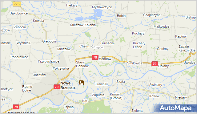 mapa Hebdów, Hebdów na mapie Targeo