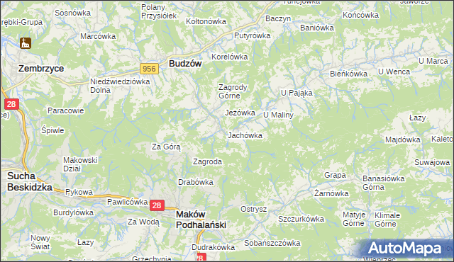mapa Jachówka, Jachówka na mapie Targeo