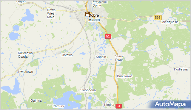 mapa Knopin, Knopin na mapie Targeo