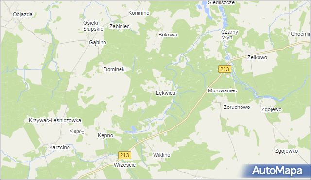mapa Lękwica, Lękwica na mapie Targeo