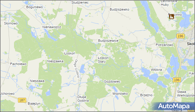 mapa Łoskoń Stary, Łoskoń Stary na mapie Targeo