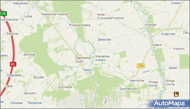 mapa Marianów Kołacki, Marianów Kołacki na mapie Targeo