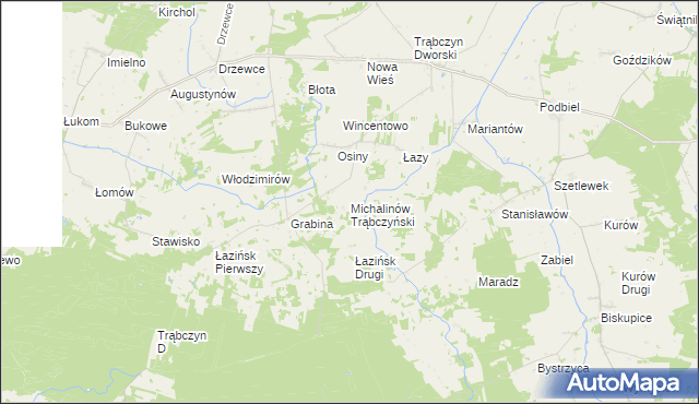 mapa Michalinów Trąbczyński, Michalinów Trąbczyński na mapie Targeo