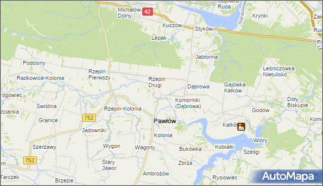 mapa Pisarka, Pisarka na mapie Targeo