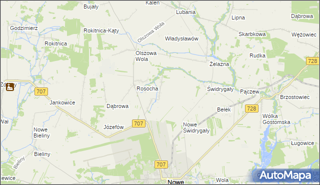 mapa Sacin, Sacin na mapie Targeo