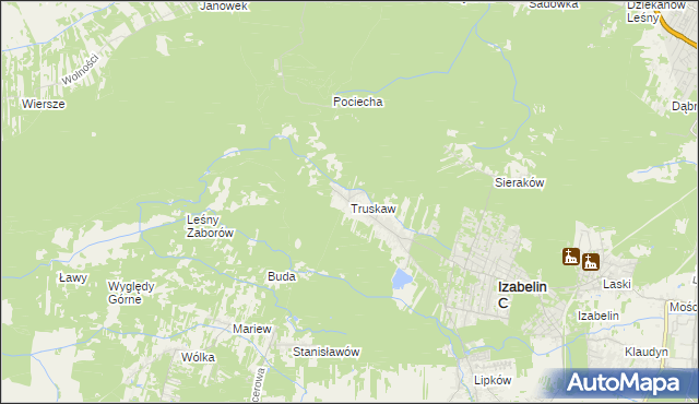 mapa Truskaw, Truskaw na mapie Targeo