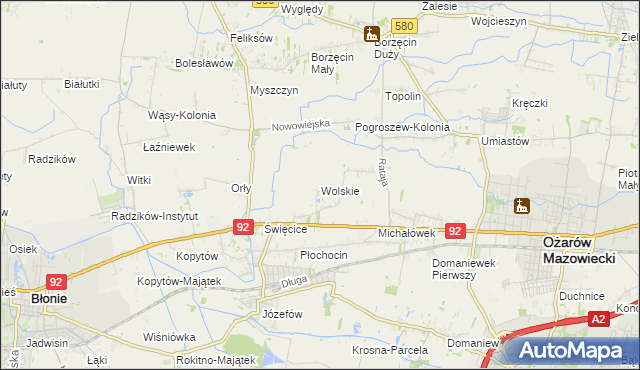 mapa Wolskie, Wolskie na mapie Targeo