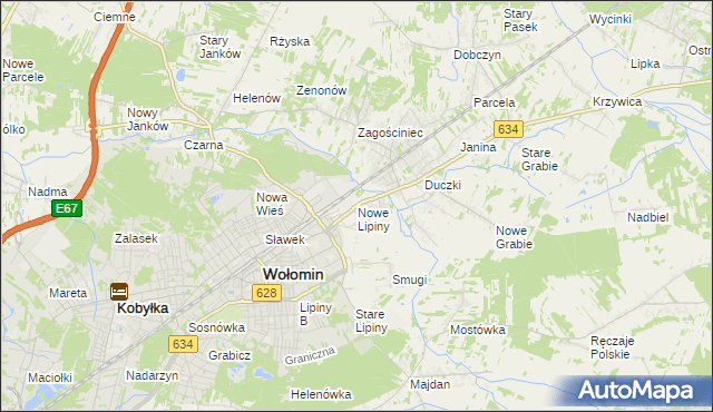 mapa Nowe Lipiny, Nowe Lipiny na mapie Targeo