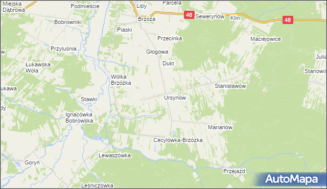 mapa Ursynów, Ursynów na mapie Targeo