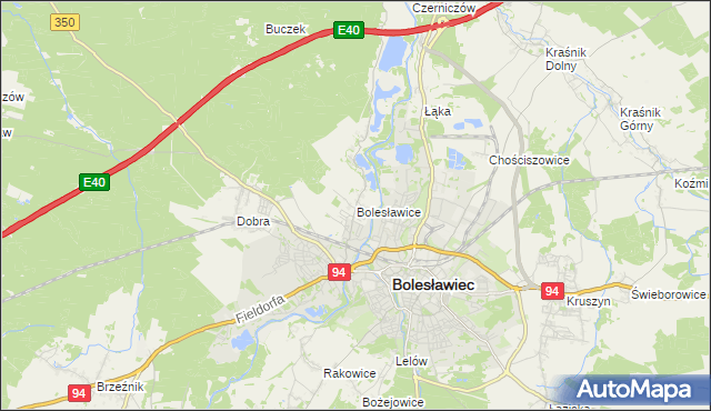 mapa Bolesławice gmina Bolesławiec, Bolesławice gmina Bolesławiec na mapie Targeo