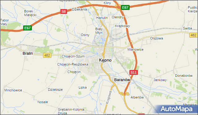 mapa Kępno, Kępno na mapie Targeo