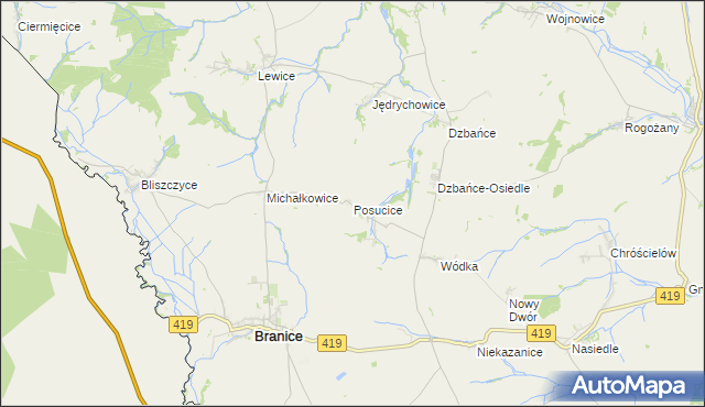 mapa Posucice, Posucice na mapie Targeo