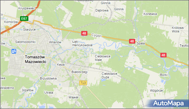 mapa Ciebłowice Małe, Ciebłowice Małe na mapie Targeo