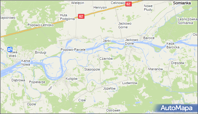 mapa Czarnów gmina Dąbrówka, Czarnów gmina Dąbrówka na mapie Targeo